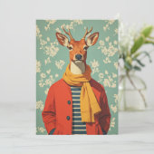 冬の装いの愛らしい鹿 シーズンカード (スタンド正面)