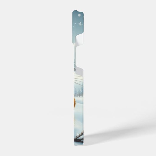 冬の装名門私立校風の装と帽子のかわいいネズミ iPhoneケース (左側面)