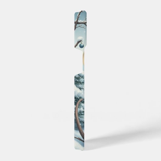 冬の装名門私立校風の装と帽子のかわいいネズミ iPhoneケース (右側面)