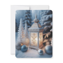 冬の装飾付き霜のランタン
