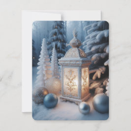 冬の装飾付き霜のランタン シーズンカード