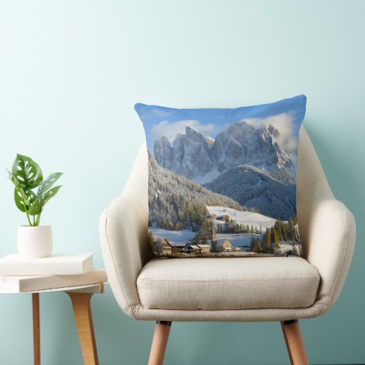 冬の装飾用クッションのドロマイトの村 クッション (椅子)