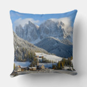 冬の装飾用クッションのドロマイトの村 クッション (裏面)