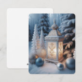 冬の装飾的な霜のランタン シーズンカード (正面/裏面)