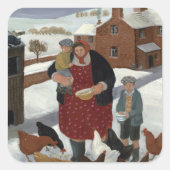 冬の裏庭 スクエアシール (正面)