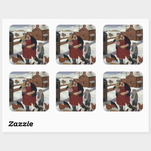 冬の裏庭 スクエアシール (シート)