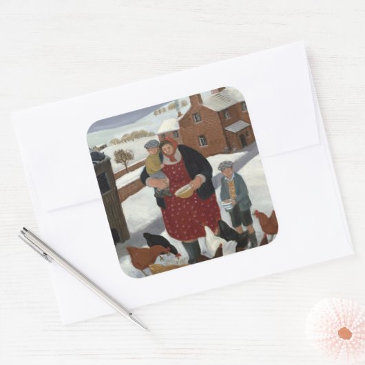 冬の裏庭 スクエアシール (封筒)