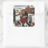 冬の裏庭 スクエアシール (バッグ)