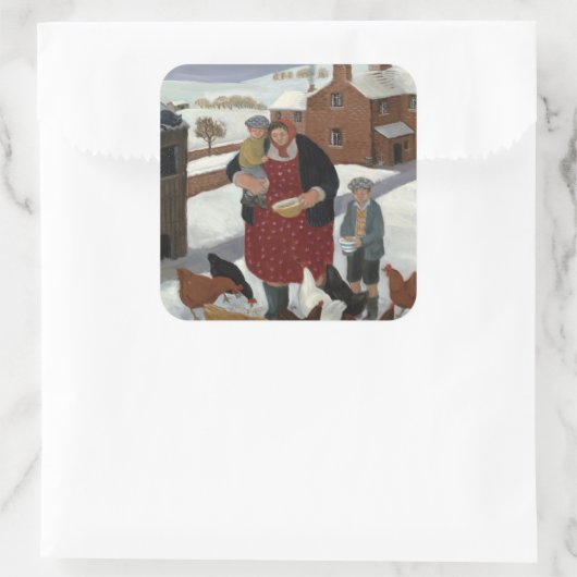 冬の裏庭 スクエアシール (バッグ)