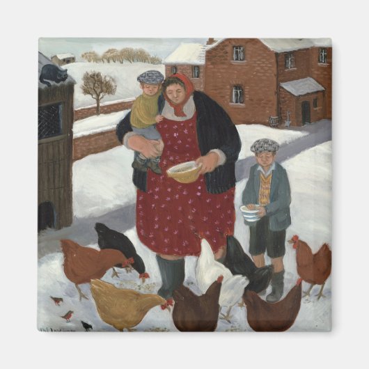 冬の裏庭 マグネット (正面)