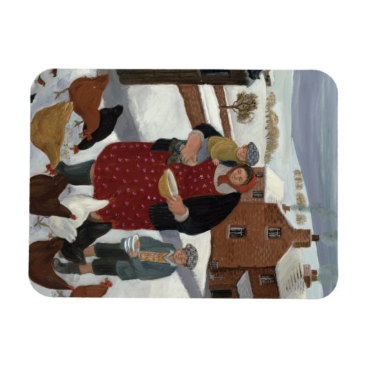 冬の裏庭 マグネット (横)