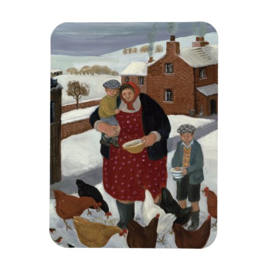 冬の裏庭 マグネット (縦)