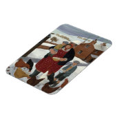 冬の裏庭 マグネット (左側)