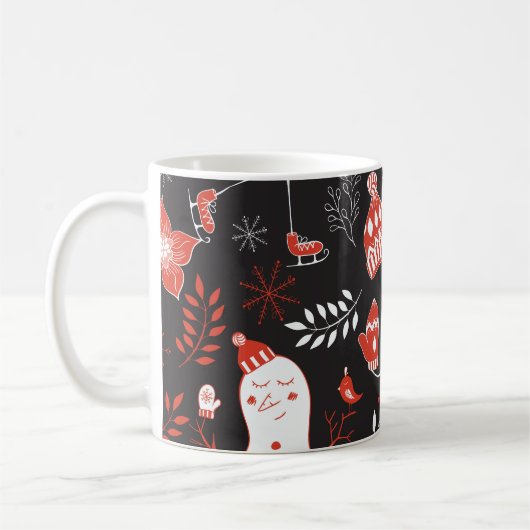冬の要素:かわいい手を描いた。 コーヒーマグカップ (左)