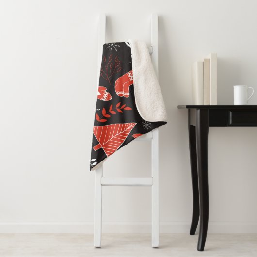 冬の要素:かわいい手を描いた。 シェルパブランケット (インサイチュ)