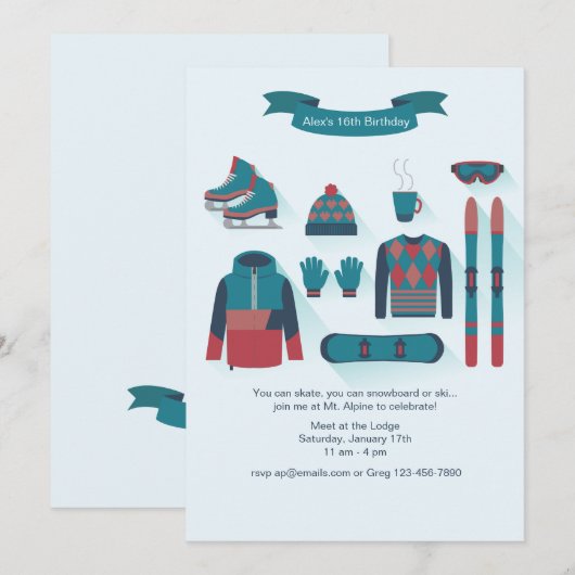 冬の要素 招待状 (正面/裏面)