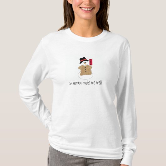 冬の言葉と雪だるま Tシャツ (正面)