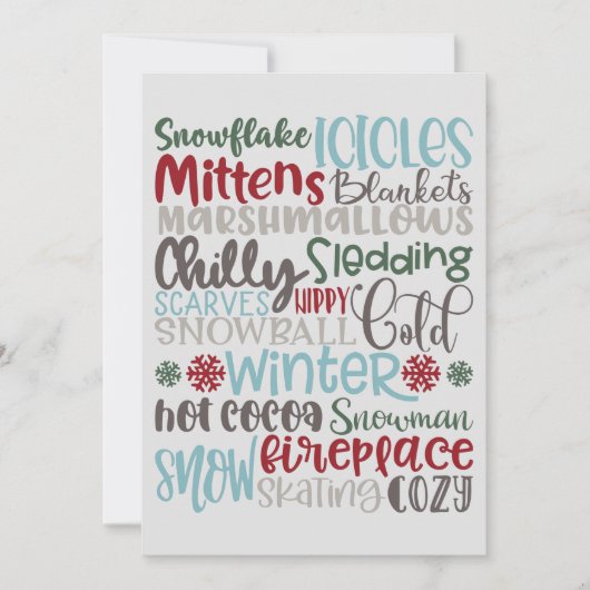 冬の言葉サブウェイアート シーズンカード (正面)