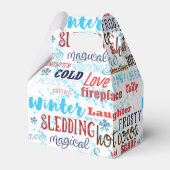 冬の言葉タイポグラフィおもしろいパーティーの好意ボックス フェイバーボックス (裏面サイド)