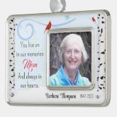 冬の記憶の中で(鳥)ショウジョウコウカンチョウフレームオーナメント シルバープレートフレームオーナメント (左)