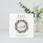 冬の誕生の発表クリスマスフォトホリデー 案内状 (スタンド正面)