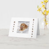 冬の誕生日をクール持つ カード (黄色い花)