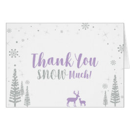 冬の誕生日サンキューカード – 紫と銀
