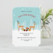 冬の誕生日パーティーへの招待 招待状 (スタンド正面)