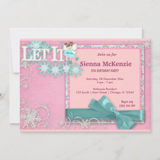 冬の誕生日 招待状 (正面)