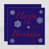 冬の誕生日 招待状 (正面/裏面)