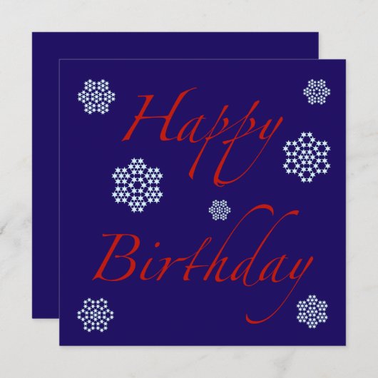 冬の誕生日 招待状 (正面/裏面)