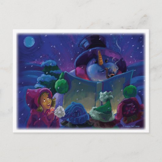 冬の読書 ポストカード (正面)