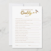 冬の誰がパパを一番よく知っている?ベイビーシャワーゲーム 招待状 (正面)