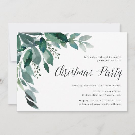 冬の豊かさ |クリスマスパーティの招待状 招待状 (正面)