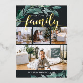 冬の豊かさ |フォトコラージュ金ゴールド 箔シーズンカード (正面)