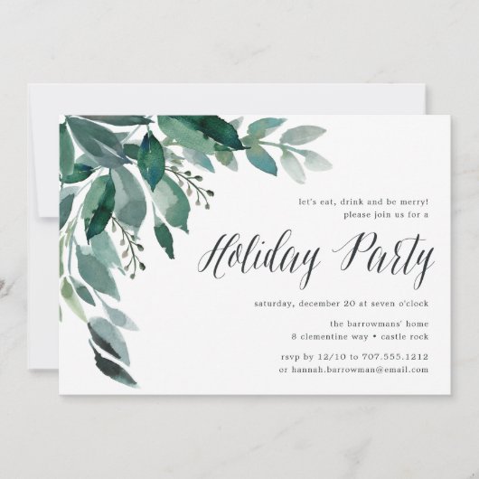 冬の豊かさ |ホリデーパーティー招待状 招待状 (正面)