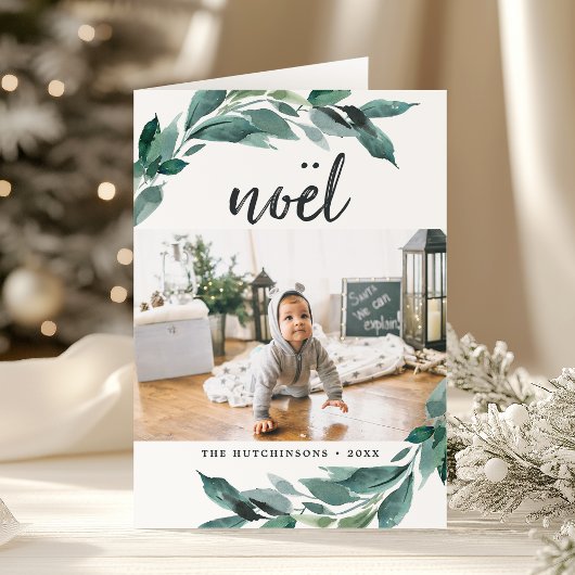 冬の豊富の|折られた休日の写真カード シーズンカード