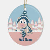 冬の豚 セラミックオーナメント (左)