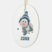 冬の豚 セラミックオーナメント (左)