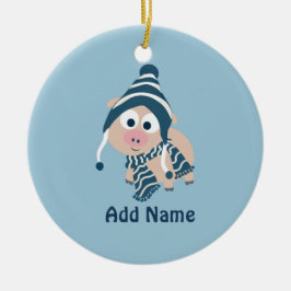 冬の豚 セラミックオーナメント