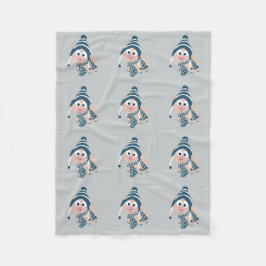 冬の豚 フリースブランケット