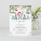 冬の象のベイビーシャワーの招待状 招待状 (スタンド正面)
