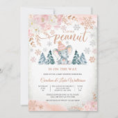 冬の象のベイビーシャワー招待状 招待状 (正面)