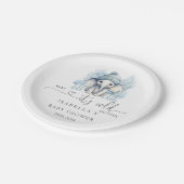 冬の象の男の子の赤ちゃんシャワー ペーパープレート (アングル)