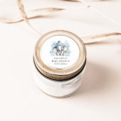 冬の象の男の子の赤ちゃんシャワー ラウンドシール