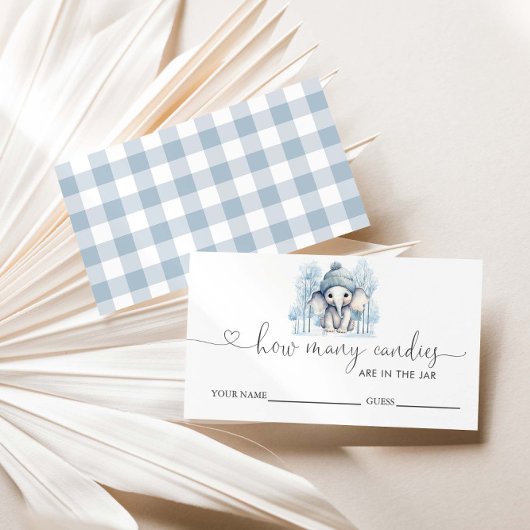 冬の象の赤ちゃんシャワー推測するキャンディの数 エンクロージャーカード