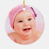 冬の象1stクリスマススノーフレークベビーガール セラミックオーナメント (裏面)