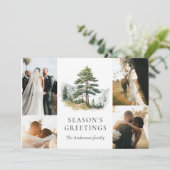 冬の豪華なクリスマスホリデーフォトコラージュ 招待状 (スタンド正面)