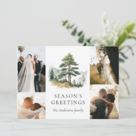 冬の豪華なクリスマスホリデーフォトコラージュ 招待状