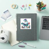 冬の贈り物を持つバイオレットサンタ シール (iPadカバー)